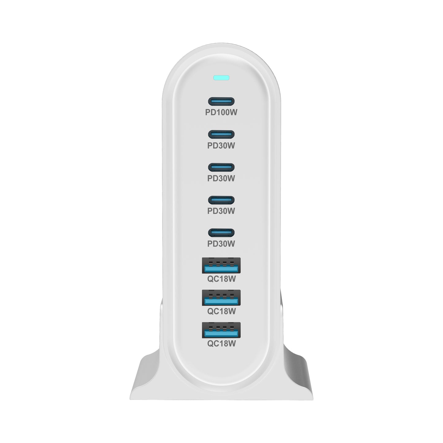 USB C Fast Charger GaN Charger 268W Multi-Port USB Charger 8-Port Charging Station Hub Fast Compact GaN Charger Power Adapter