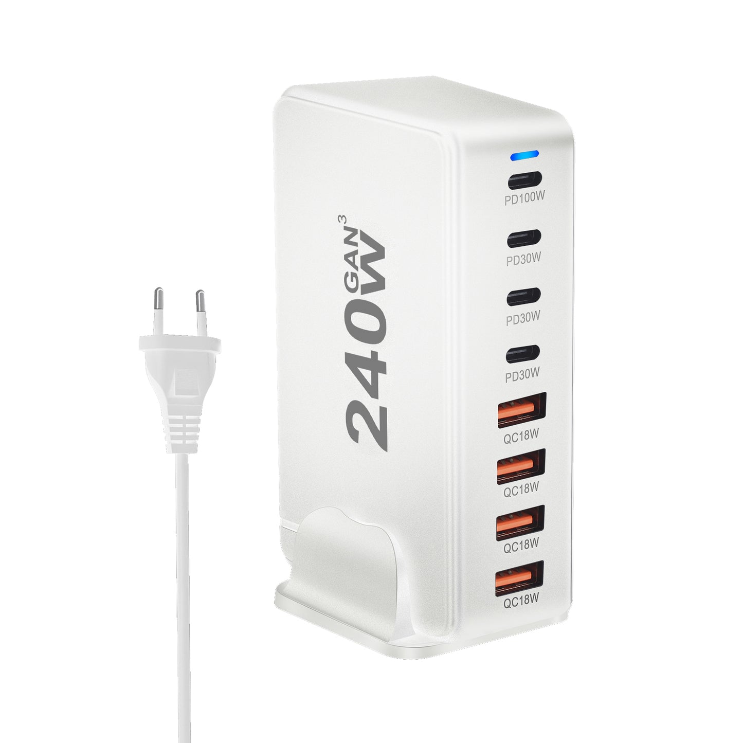 240W Desktop GaN Charger 8-port USB Type C PD Charger Fast Charge 3.0 USB Type C Fast Charger Mobile USB Charger