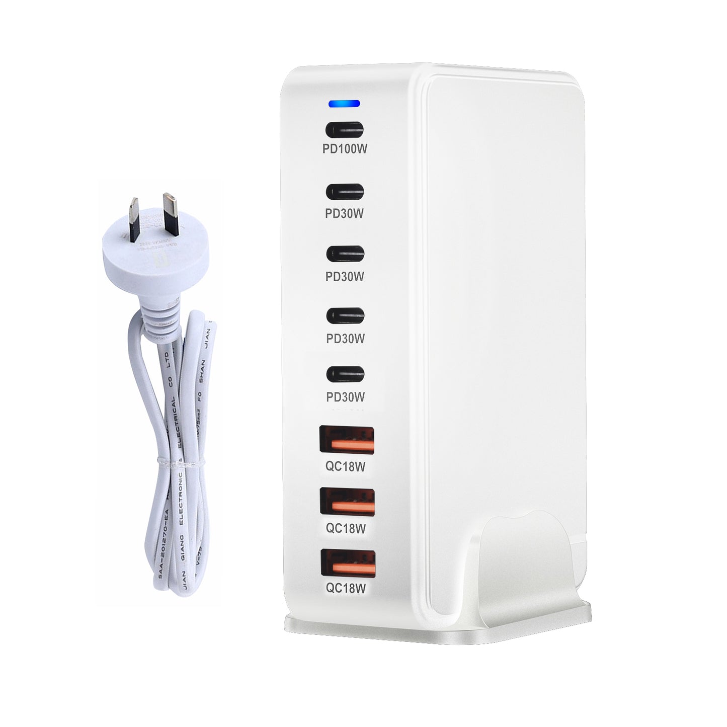 240W Desktop GaN Charger 8-port USB Type C PD Charger Fast Charge 3.0 USB Type C Fast Charger Mobile USB Charger