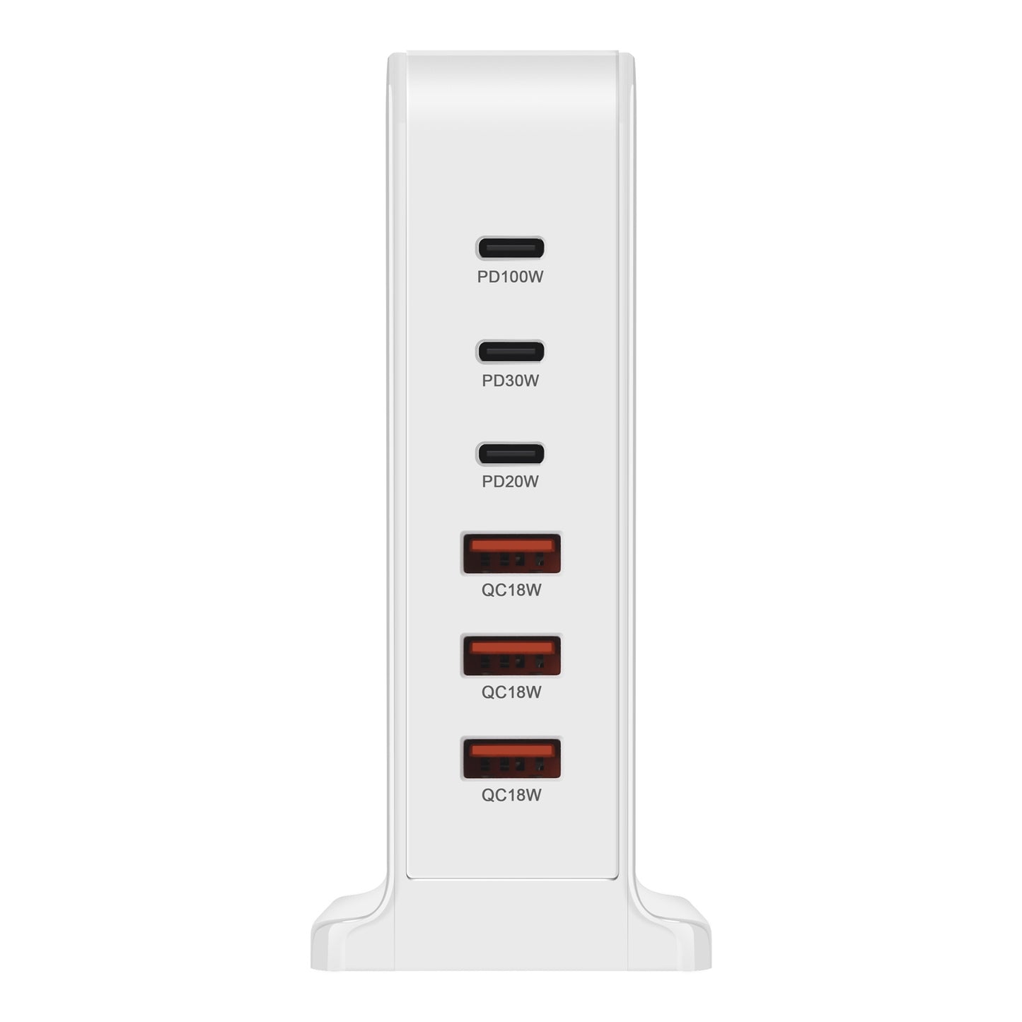 168W Desktop GaN Quick PD Charger 6 Ports USB Type C USA EU AUS UK Plug Adapter Mobile Phone Laptop PC Charging Dock Stand