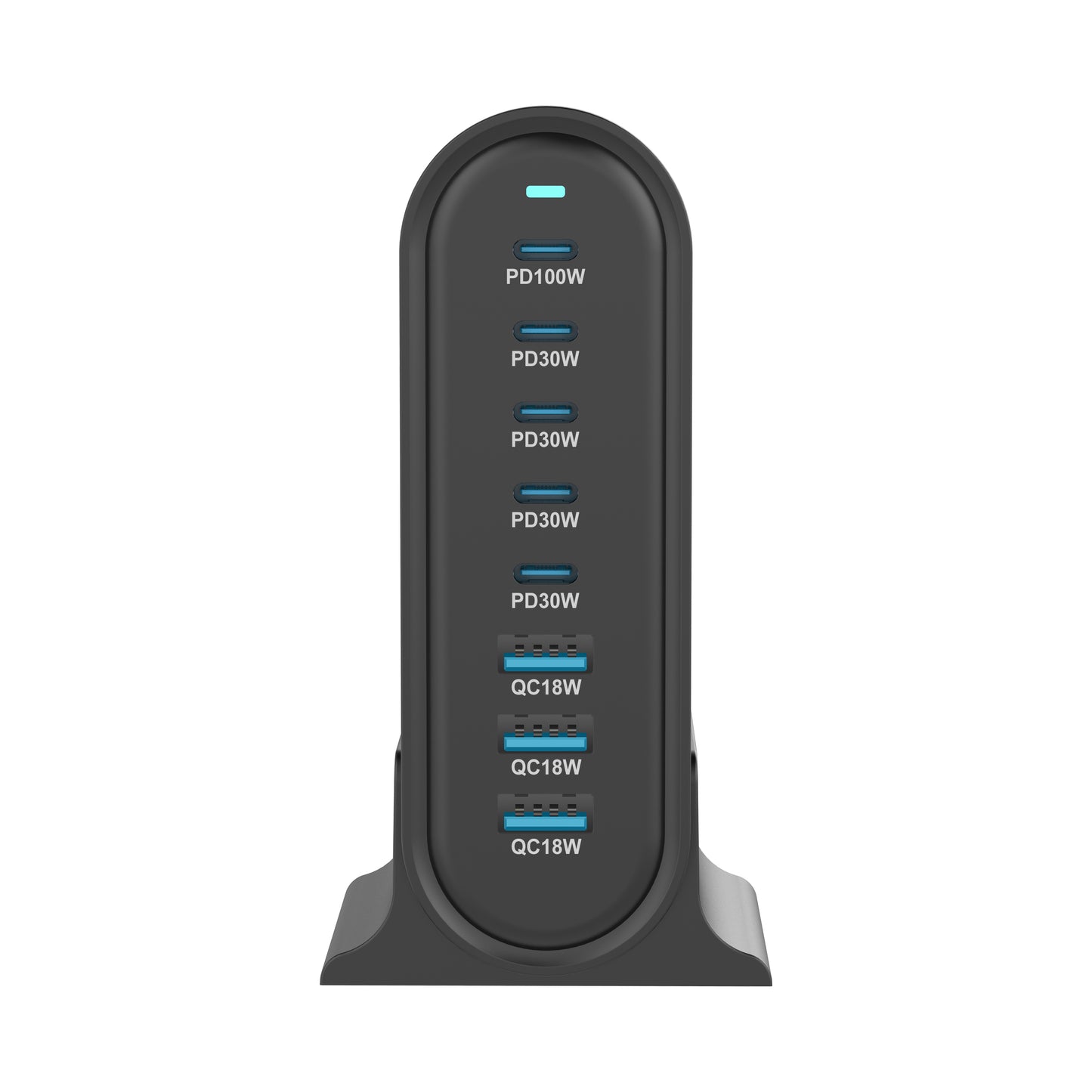 USB C Fast Charger GaN Charger 268W Multi-Port USB Charger 8-Port Charging Station Hub Fast Compact GaN Charger Power Adapter