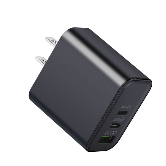 40W Dual PD+QC3.0 charger Cross-border New PD three-port charger 40W dual TYPE-C port adapter US